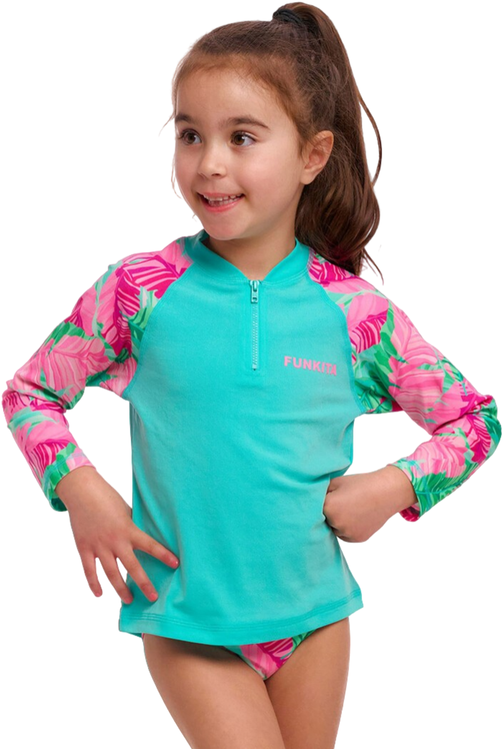 Купальник FUNKITA Toddler Girl's Tropic Palm Zippy Rash Vest