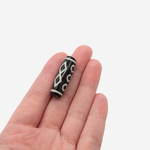 Бусина Дзи "Шесть глаз" из агата, 29,5*10мм, черный