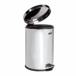 Ведро мусорное с педалью 12 литров "Classic", ЗЕРКАЛЬНОЕ, нержавеющая сталь, со съемным внутренним ведром, LAIMA, 232261