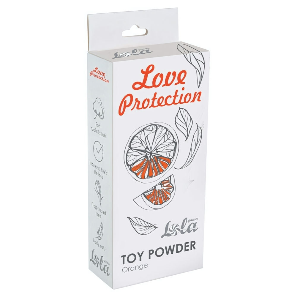 Пудра для игрушек ароматизированная LOVE PROTECTION ORANGE 30G (Цвет: белый)