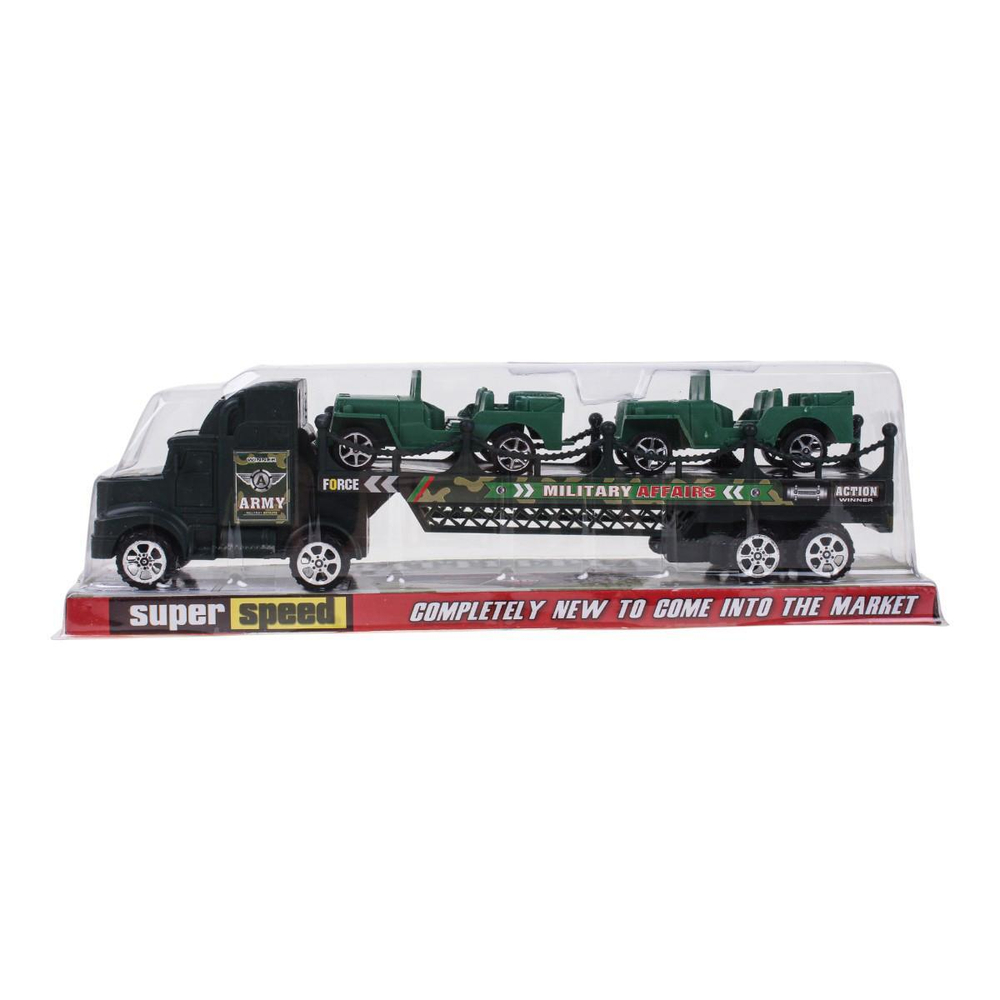 Автовоз Военный 32см + 2машины, ПК HF444-11