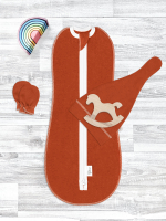 Комплект для новорожденного Mjölk Paprika {пеленальный кокон, шапочка, антицарапки}