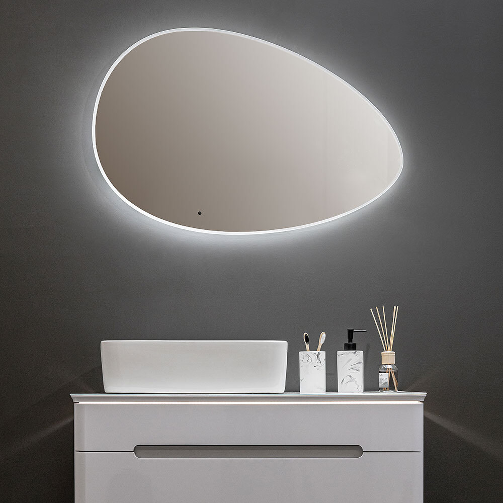 Зеркало с подсветкой Энигма, 90х60 см (бесконтактный сенсор, холодный свет)