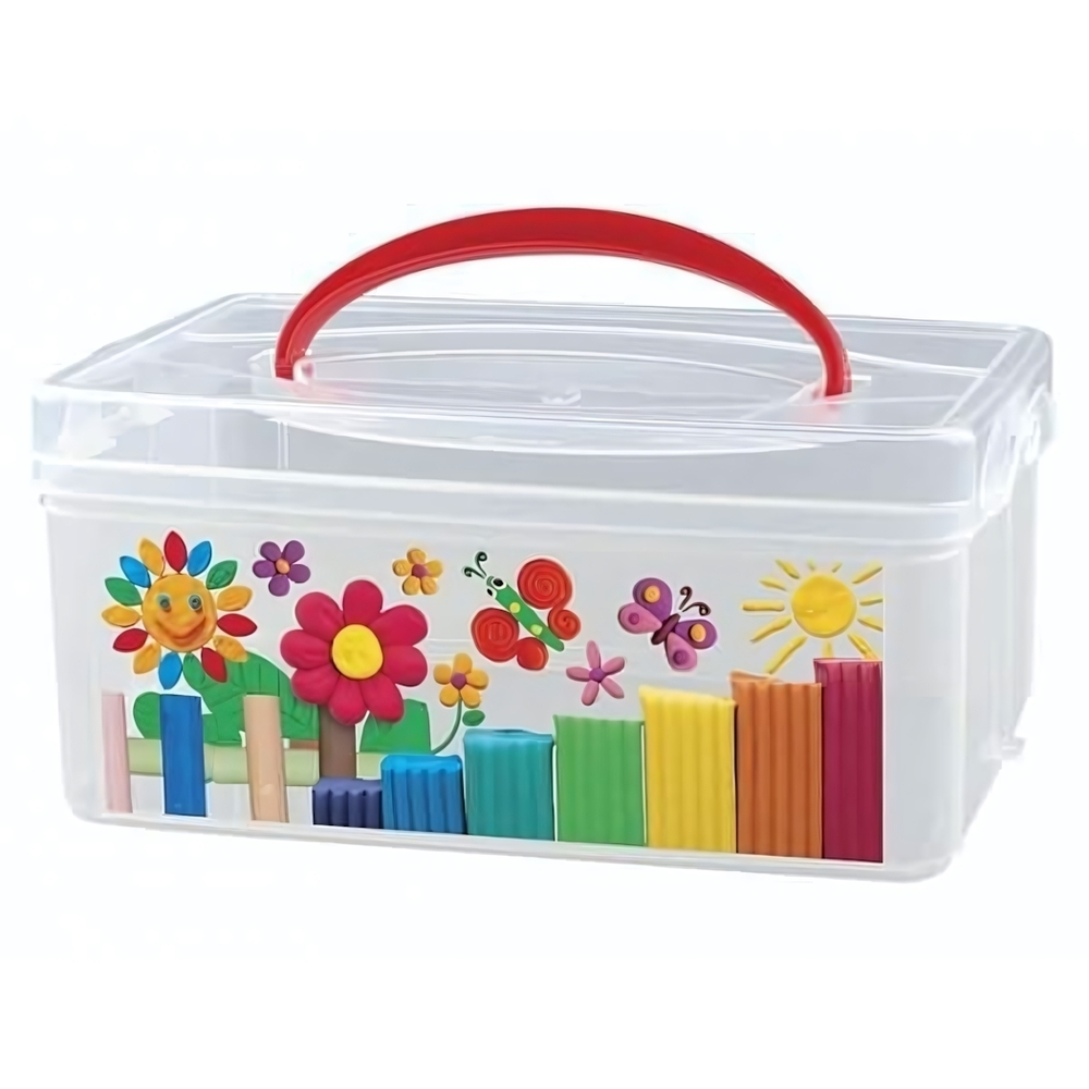 Коробка универсальная с ручкой и декором 245х160х108 мм, 3л (бесцветный)