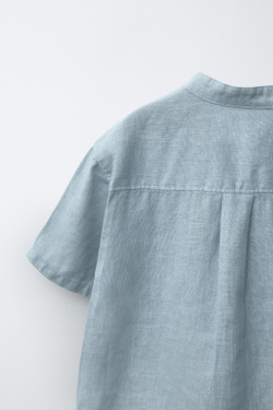 ZARA РУБАШКА ИЗ 100% ЛЬНА, СИНИЙ