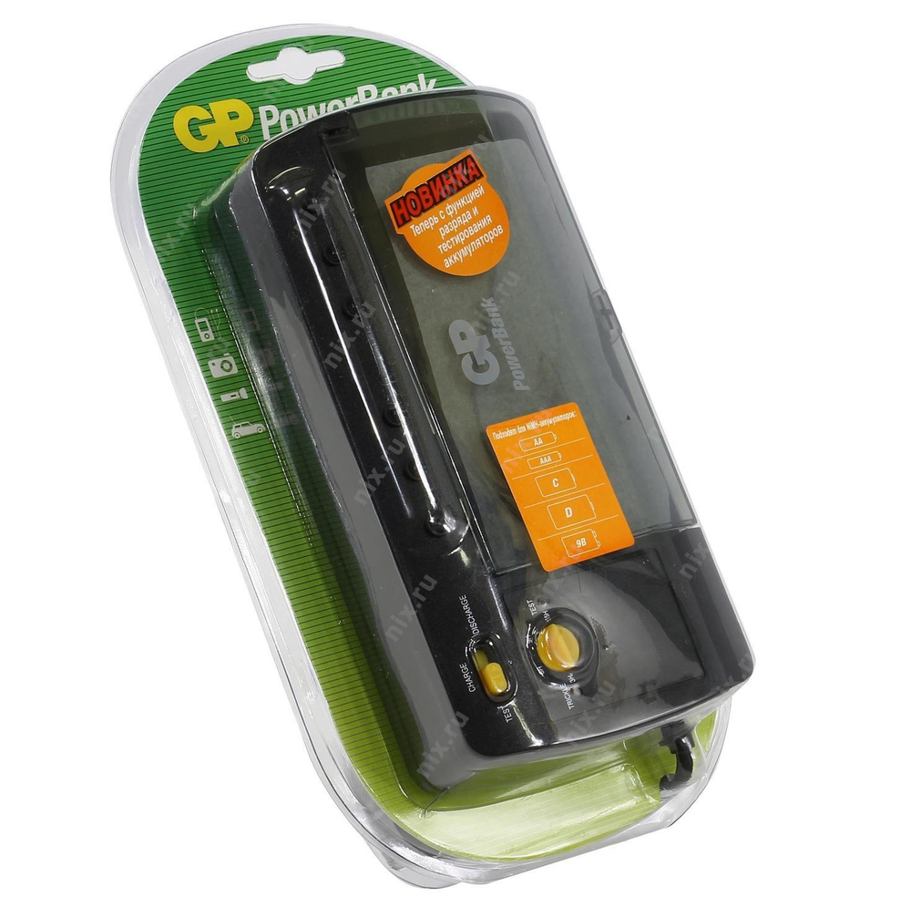 Зарядное уст-во GP &lt;GPPB320GS-2CR1&gt; PowerBank (NiMh, AA/AAA/D/C/9V)