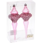 Елочные украшения «Сияние» 6*6*19.5 см (набор 2 шт), Розовый