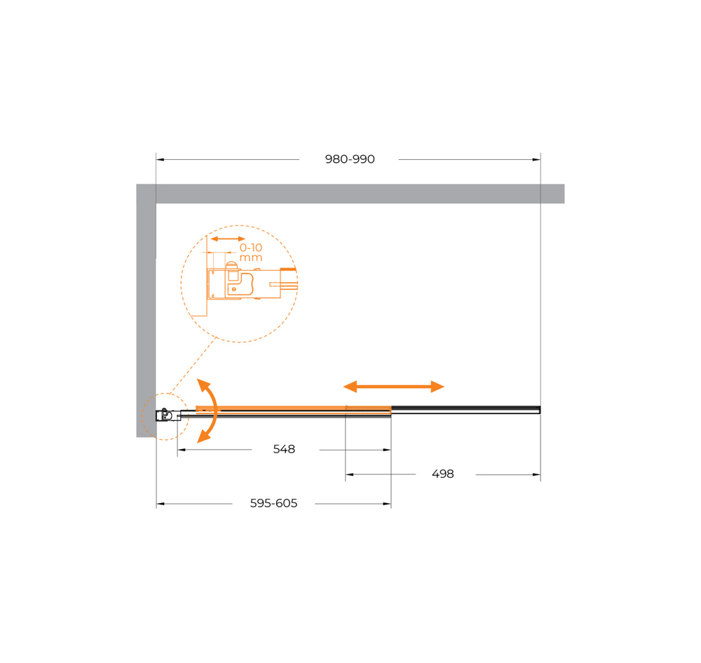 Шторка на ванну Cezares SLIDER-VF-11-100/150-P-Cr