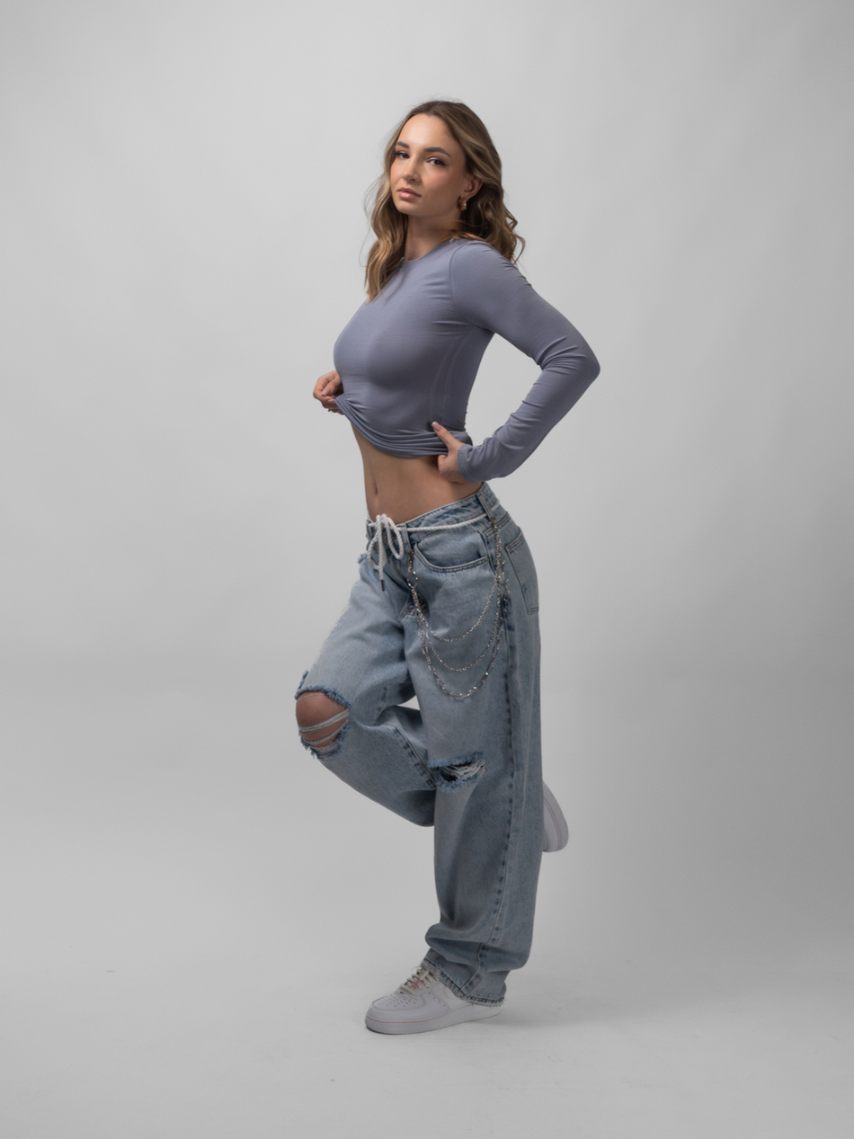 Лонгслив женский Skin Line (Grey)