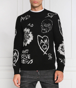 Хлопковый свитер Alexander McQueen - черный(712789 Q1XGA)