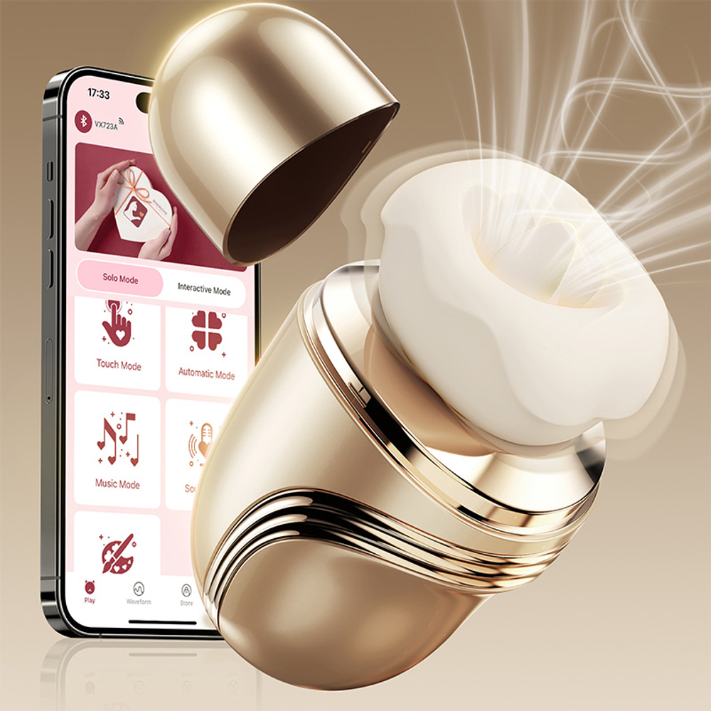 Имитатор куннилингуса BeYourLover Lippy (Губы) вакуумно-волновой с функцией лизания и нагревом