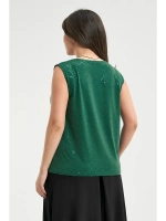 Блузка блестящая без рукавов