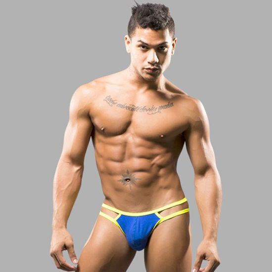 Мужские трусы стринги синие Romeo Rossi RR1047-9