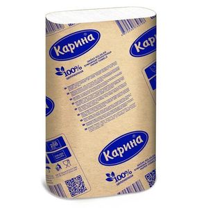 Полотенца для диспенсеров Карина Z-сложение белые 22,5*23 см, 100% целлюлоза 200 л/пач 24 пач/упак