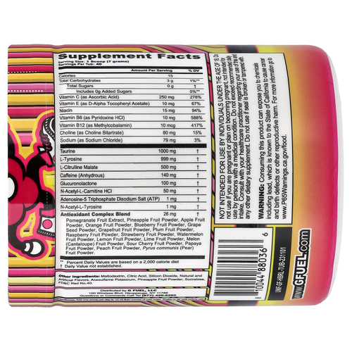 G FUEL, Energy Formula, Hype Sauce, малиновый и лимонадный вкус, 280 г (9,9 унции)