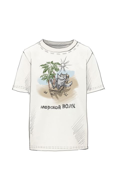 ФУТБОЛКА ДЕТСКАЯ РЕНА МОЛОЧНЫЙ МОРСКОЙ ВОЛК