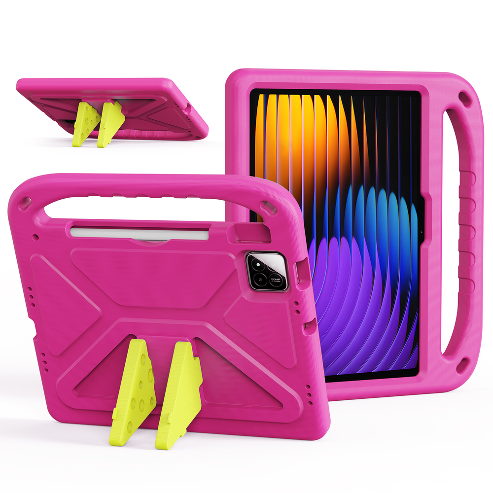 Детский чехол розового цвета на планшет Xiaomi Pad 7 и 7 Pro от от Dux Ducis, серия Puff Series Case