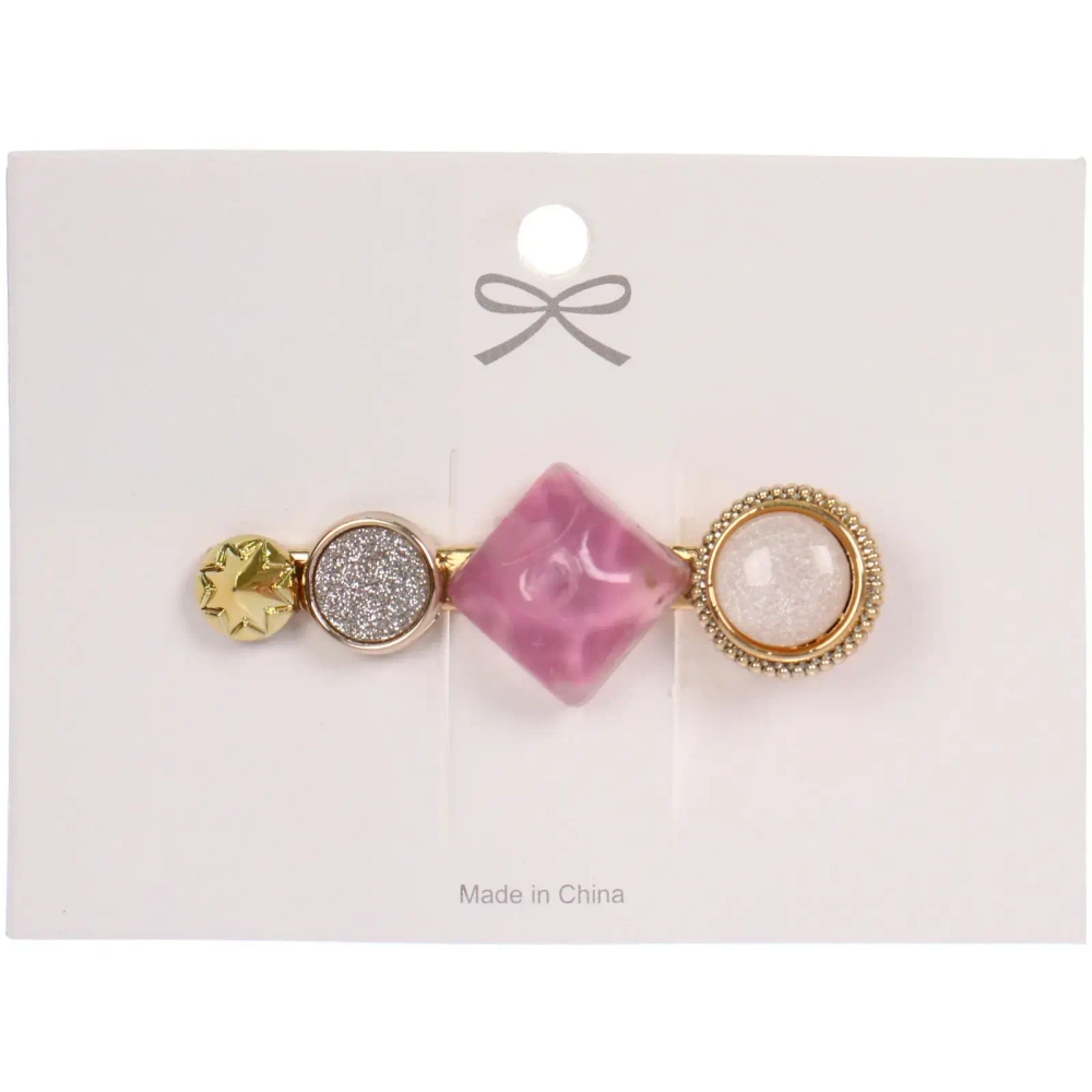 Зажим для волос 1шт на блистере «ЛАВАНДА», ромбик, цвет сиреневый, 6*1.5см