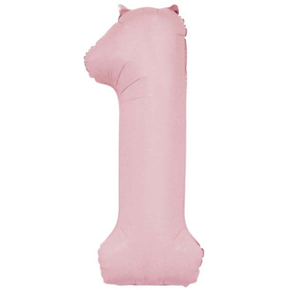 Шар фольгированный Цифра 1 101 см (Розовый)