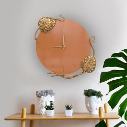 Часы настенные Monstera Deliciosa (Монстера) Колор Томленный оранжевый Амбер