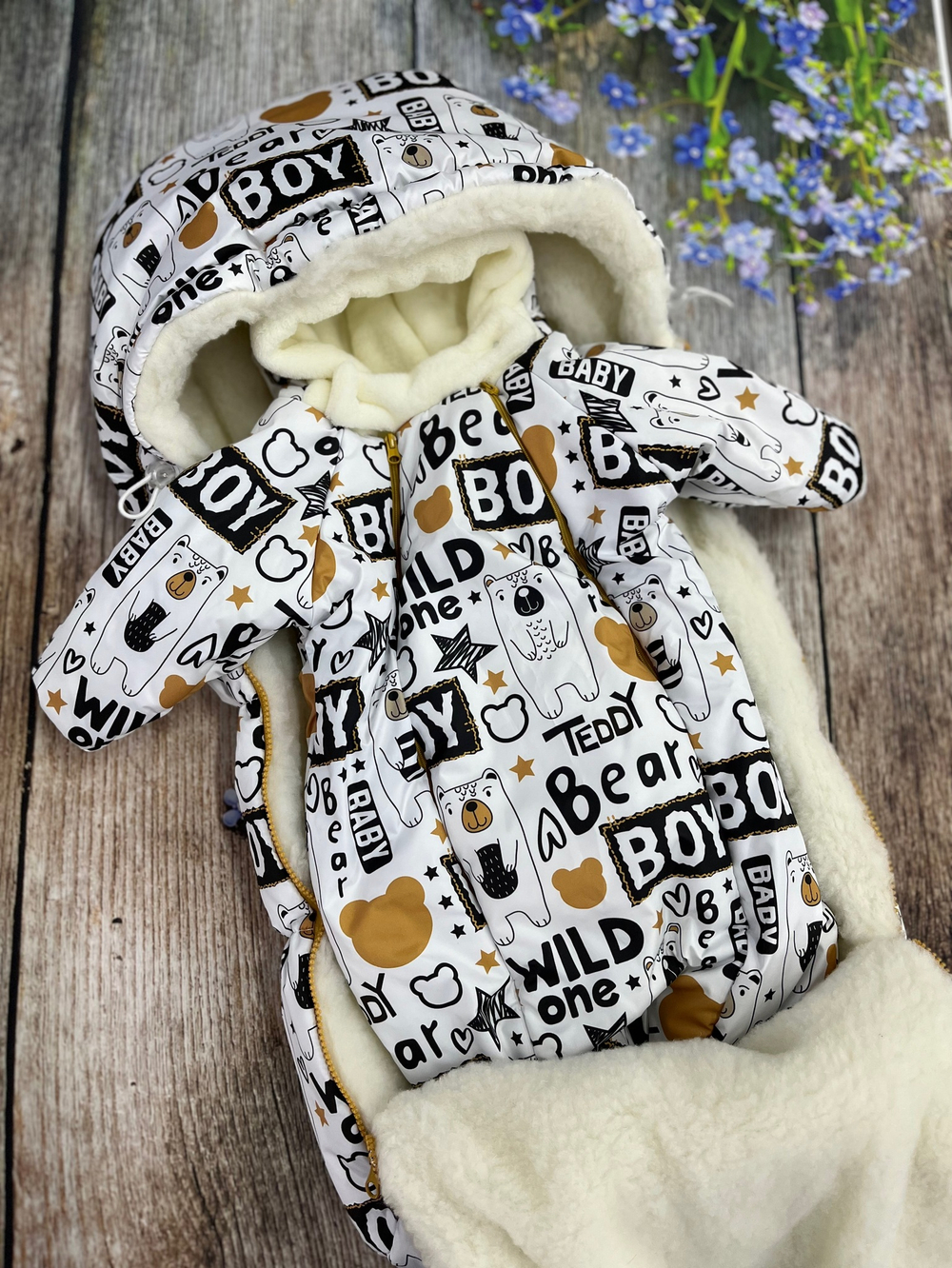 Комплект на выписку новорожденного "Зефирка" (2 предмета) (Цвет: Синий)