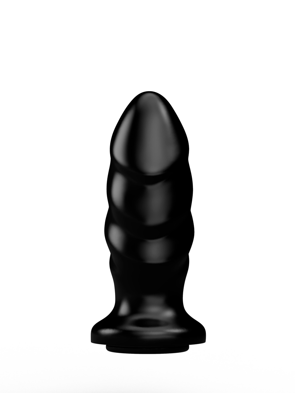 Анальный плаг LOVETOY чёрный спиралевидный 12,9 см
