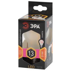 Лампа светодиодная ЭРА F-LED A60-13W-827-E27 frost Е27 13Вт филамент груша матовая теплый белый свет | Филаментные декоративные