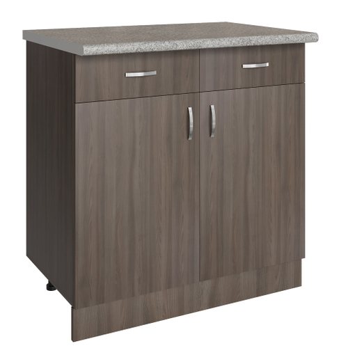 Стол разделочный 80 шимо/ясень темный   (2 ящика), столешница гранит пёстрый