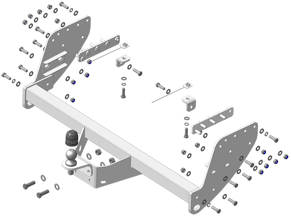 Фаркоп ОЦИНКОВАННЫЙ для Mitsubishi L200 2006-2024; Fiat Fullback 2016-2019 Zincar.ZM301FE