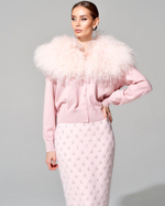 Кардиган с отделкой мехом ламы