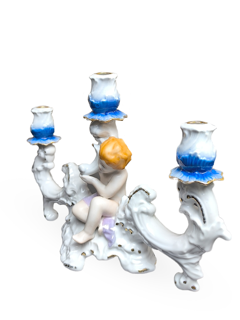 Фарфоровый подсвечник "Ангел Путти" Arpo, Румыния