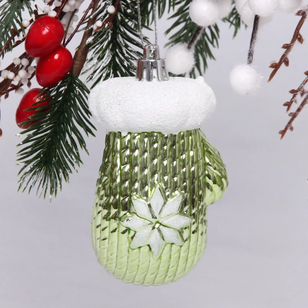 Ёлочная игрушка «Новогодняя варежка» 5*4*10 см, зелёный