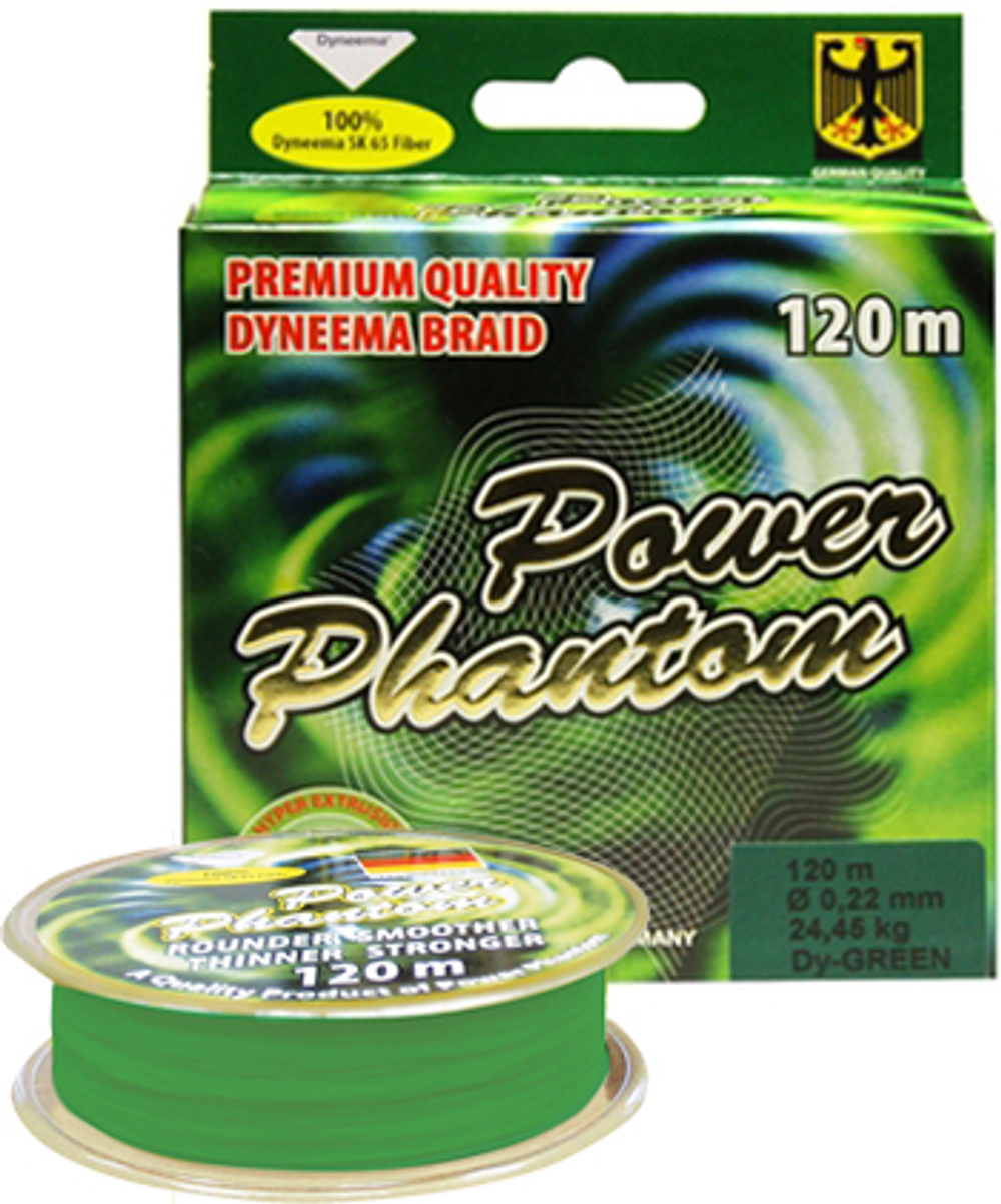 Шнур Power Phantom 4x, 120м, зеленый, 0,40мм, 46,1кг