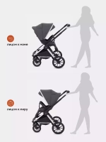 Коляска детская MOWBaby "TILDA" (3в1) MB065 Carbon