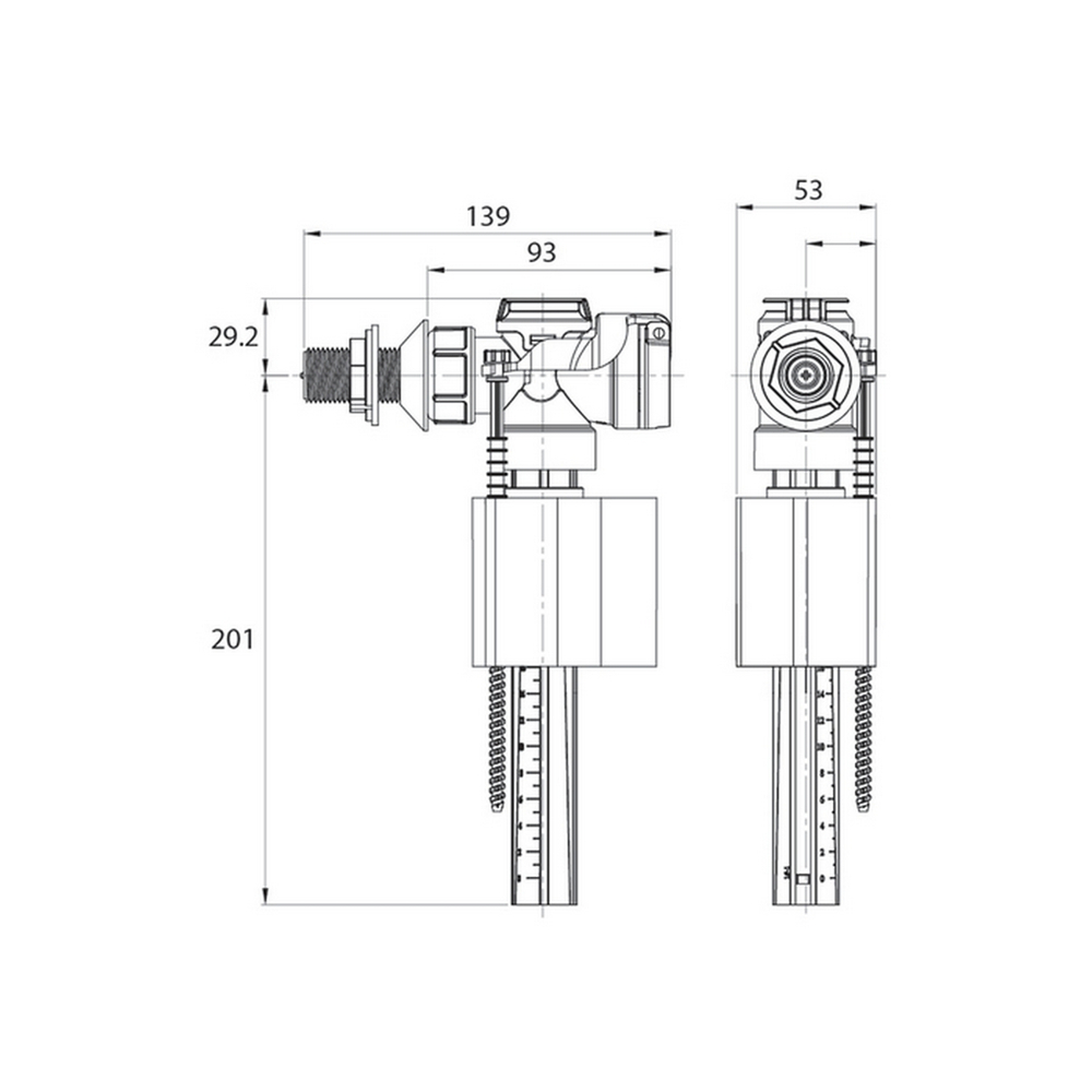 Заливной клапан IDDIS, боковой подвод F012400-0006