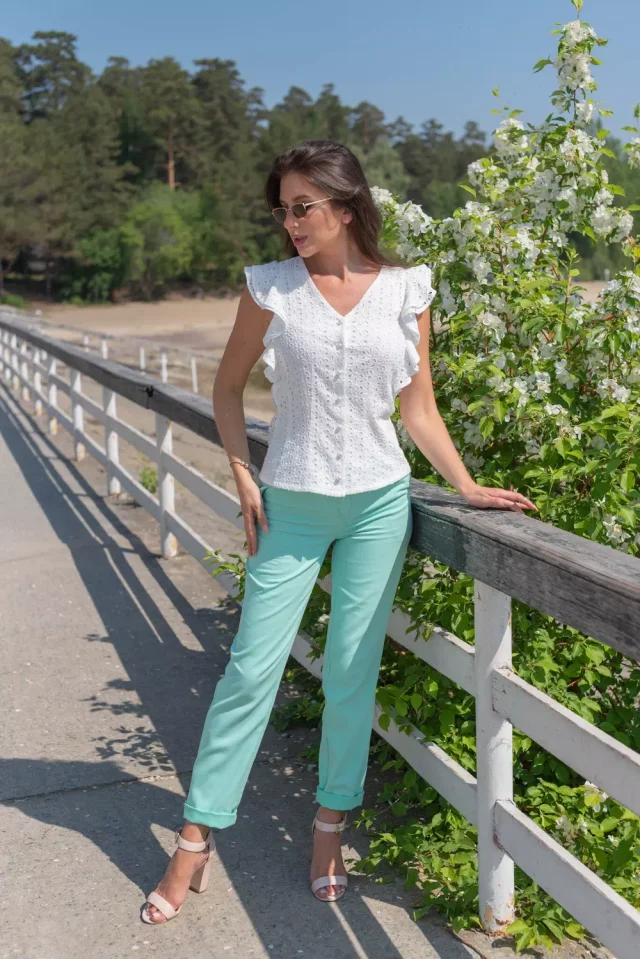 Брюки бирюза из джинсы