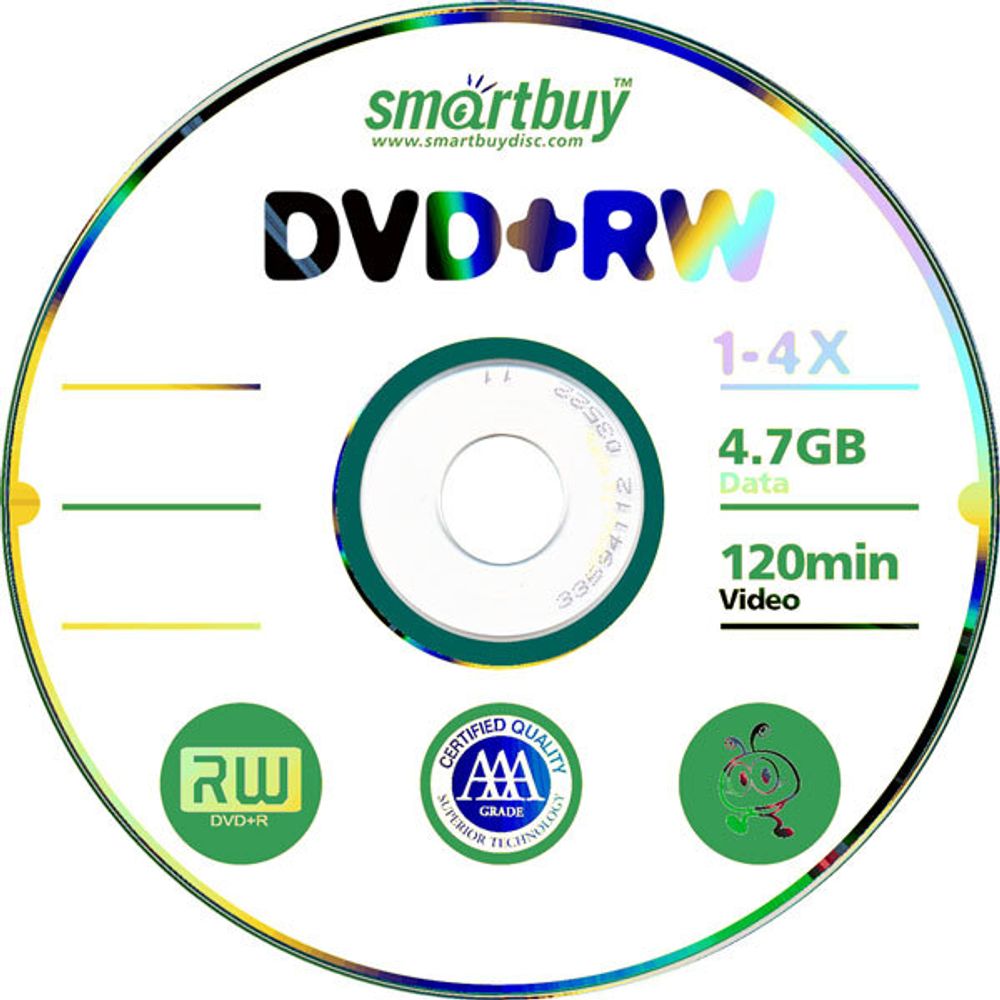 Оптический диск DVD+RW 4.7GB 4x Smartbuy (5шт)