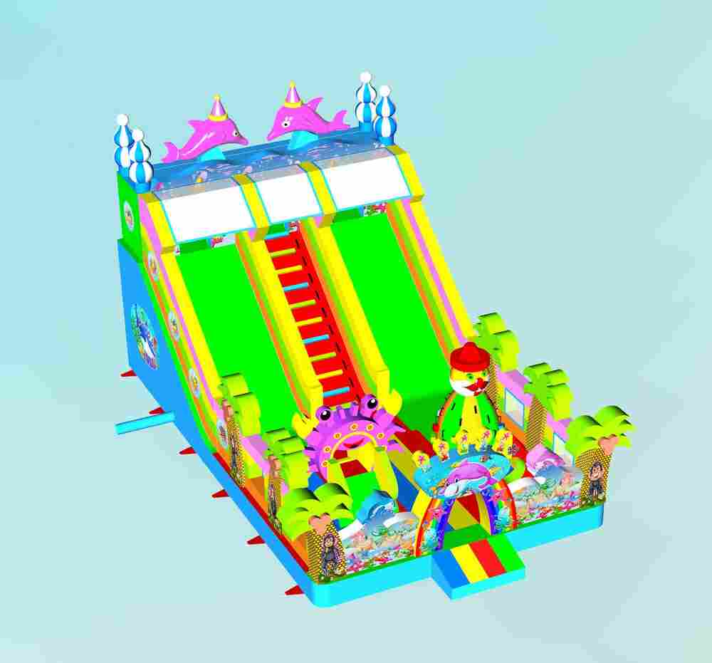 Коммерческий батут "В гостях у дельфинов", 10*6*5 м,