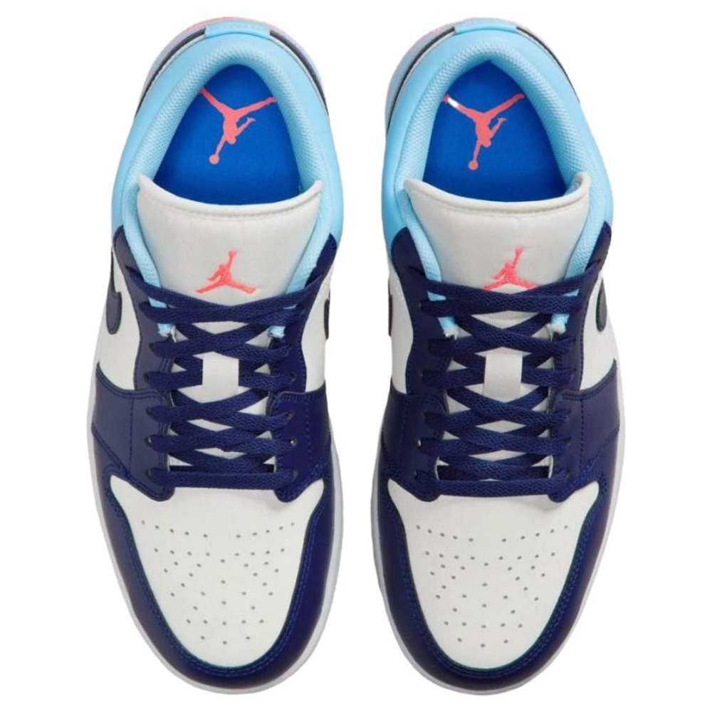 Jordan Air Jordan 1 Cushioning Low top Vintage Basketball Shoes Men's Ice Blue