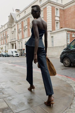 ZARA БРЮКИ С КОНТРАСТНОЙ СТРОЧКОЙ, ИНДИГО