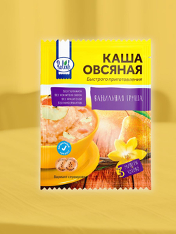 Каша быстрого приготовления Relish Ванильная Груша, овсяная, 35 гр. 4 шт.
