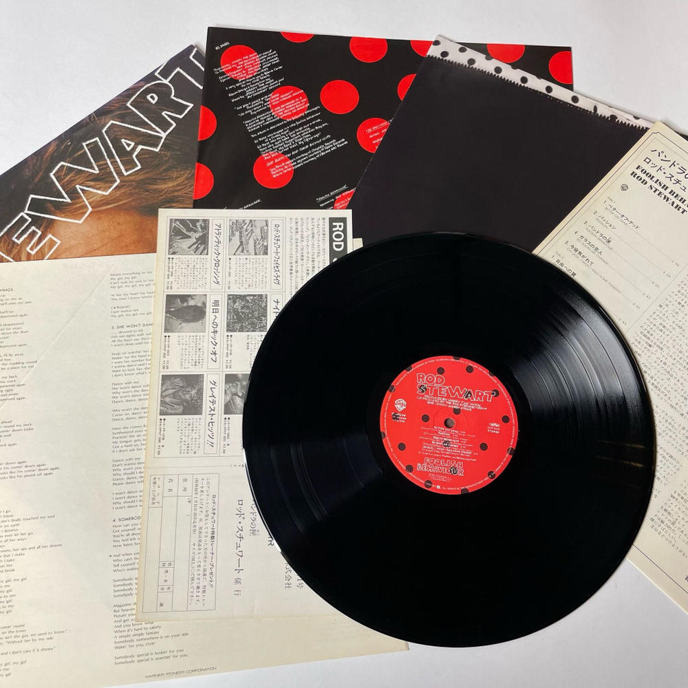 Винтажная виниловая пластинка LP Rod Stewart Foolish Behaviour (Japan 1980) (Obi, Постер)