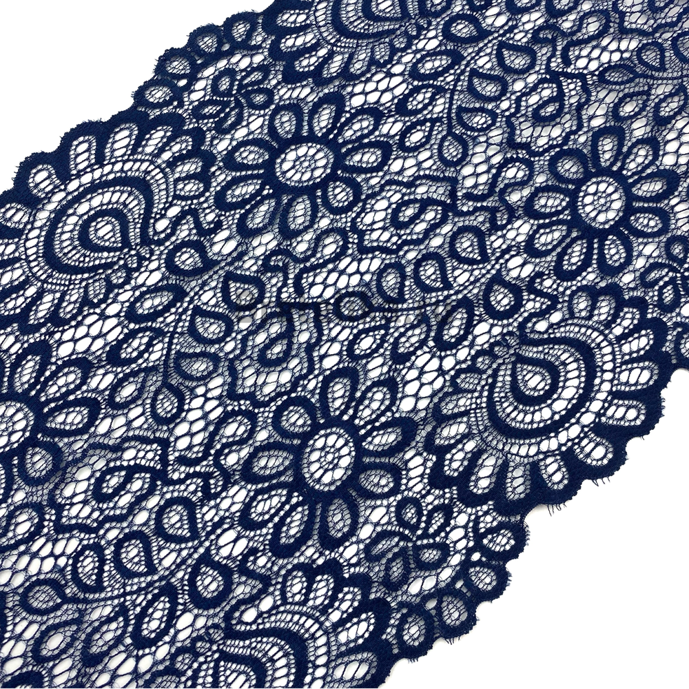 Кружево эластичное темно-синие 20 см