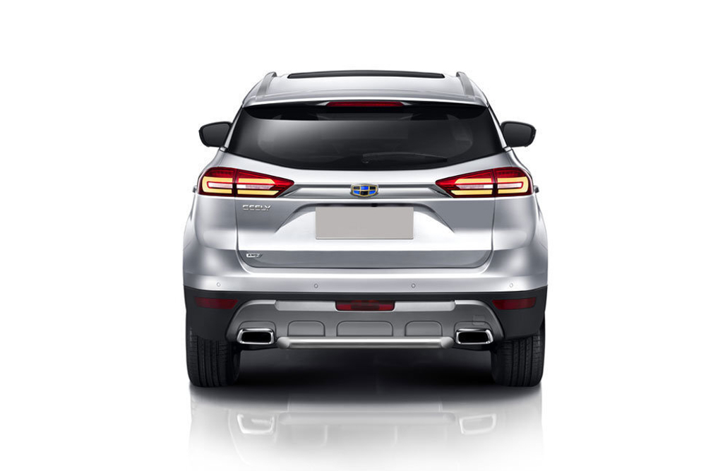 Защита заднего бампера (нержавейка) Geely Atlas (2016-2023) d57 короткая