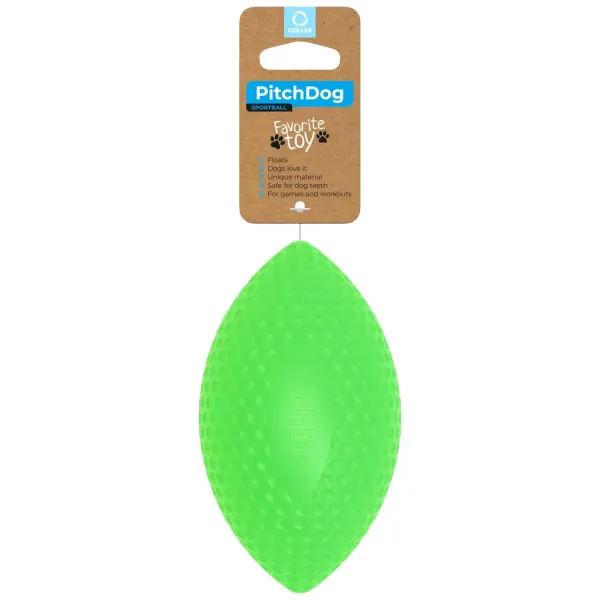 Игровой мяч-регби PitchDog SPORTBALL для апортировки 9 см, зеленый