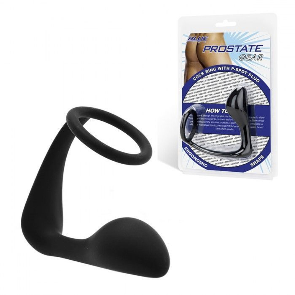 Стимулятор простаты BlueLine Prostate Gear с кольцом, 9 см