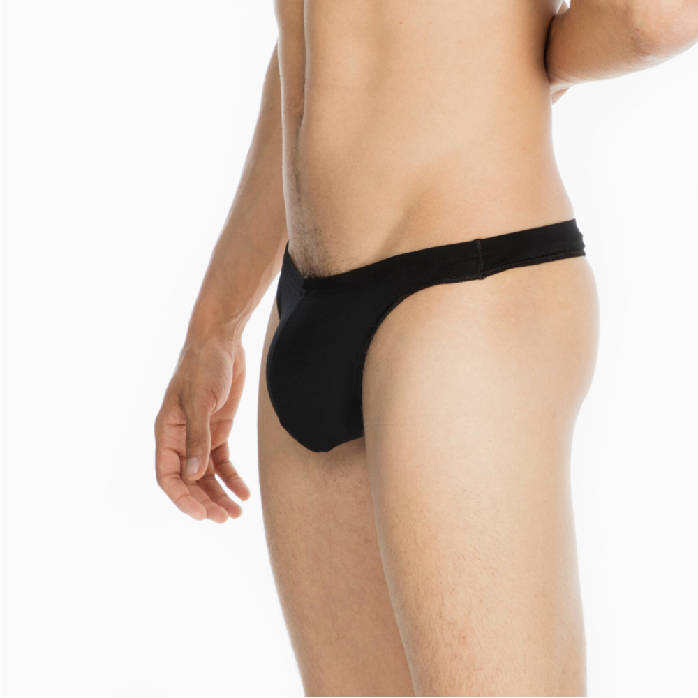 Мужские трусы стринги черные HOM FREDDY G-String 400202_400004