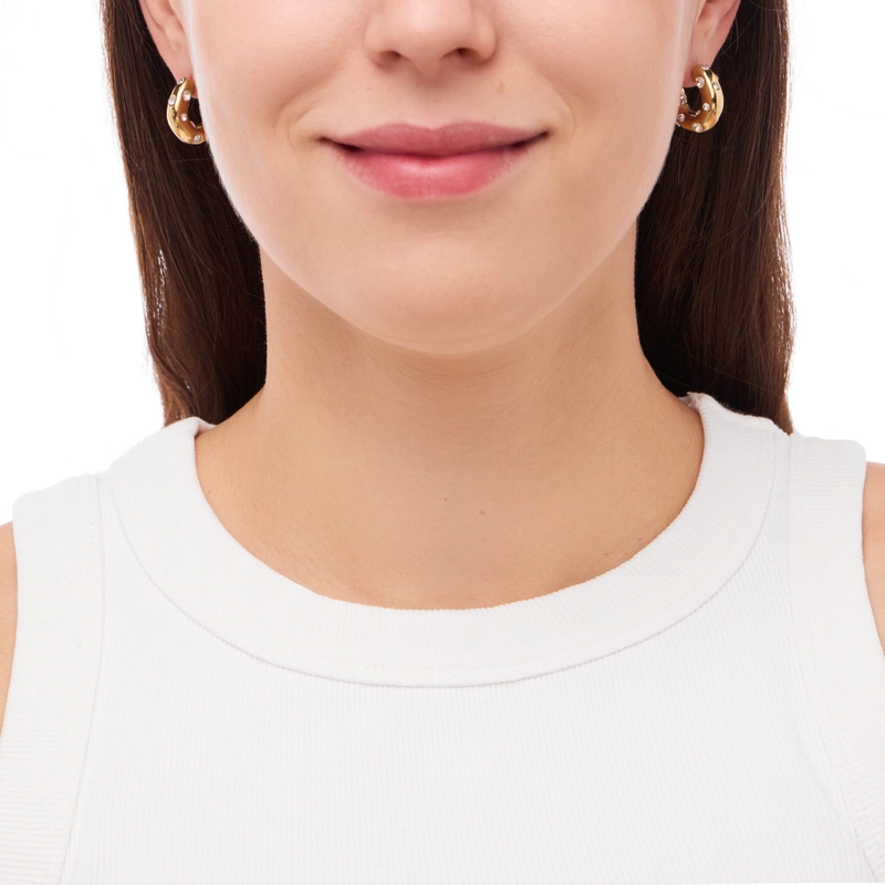 Серьги Кристальный Пончик – Золото