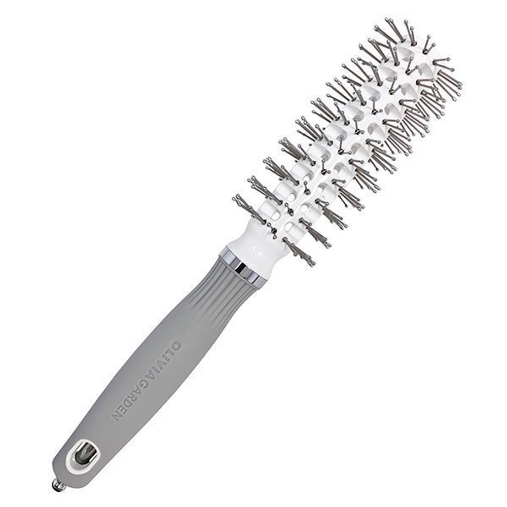 Olivia Garden Брашинг нейлон Expert Blowout Vent Double Bristles White&Grey 22мм