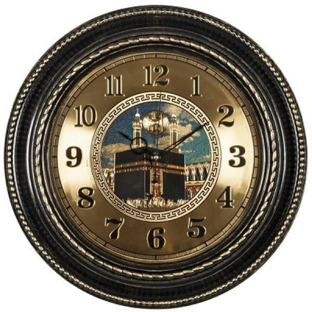 Часы настенные 5232-112 круг d=45,5см, корпус черный с золотом "Аль-Харам" "Рубин"